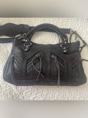 Balenciaga Suede Motocross Classic City Bag Black Motorcycle Vintage Y2K